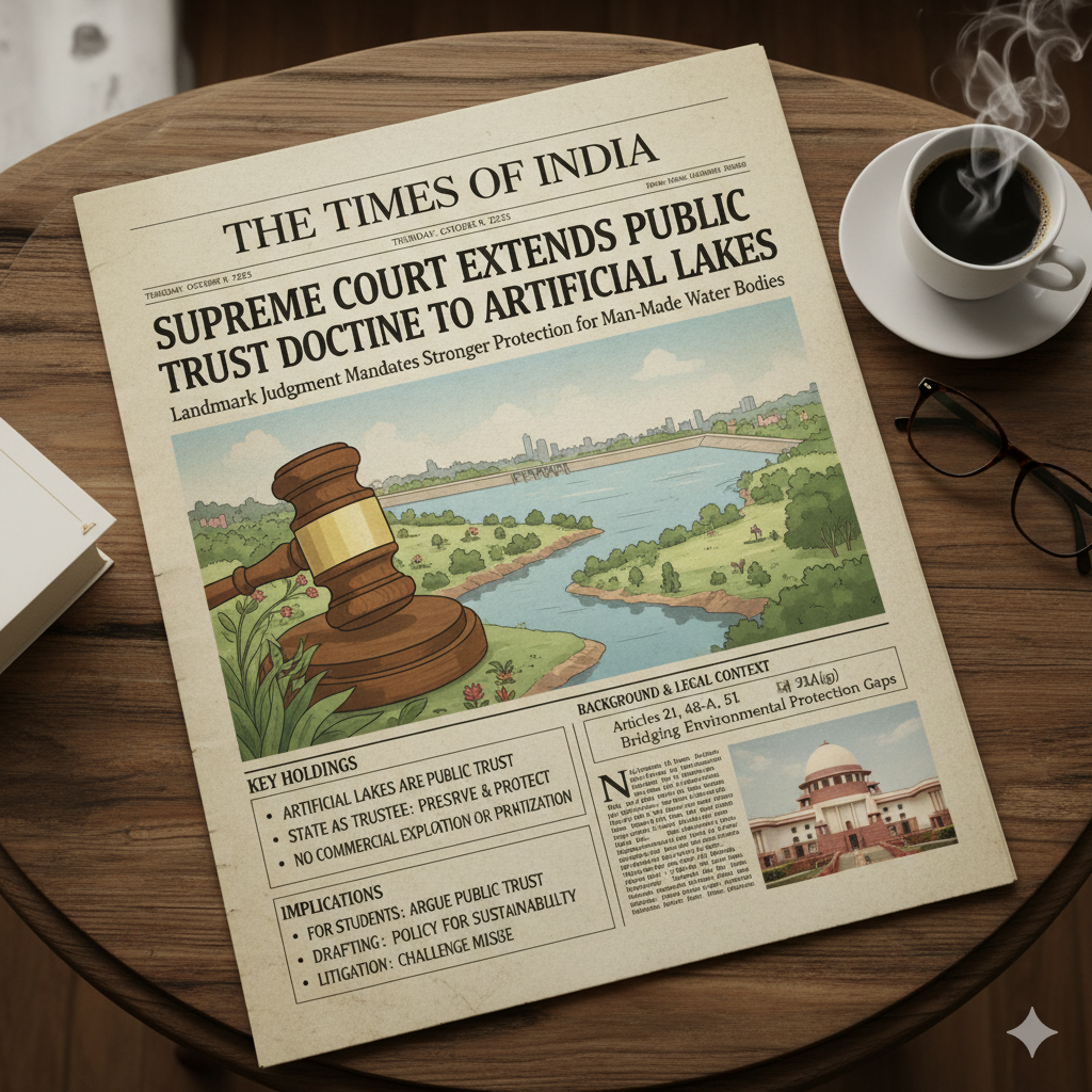 Supreme Court Extends Public Trust Doctrine to Artificial Lakes — What You Must Know